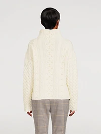 Mixed Cable-Knit Wool And Cashmere Sweater