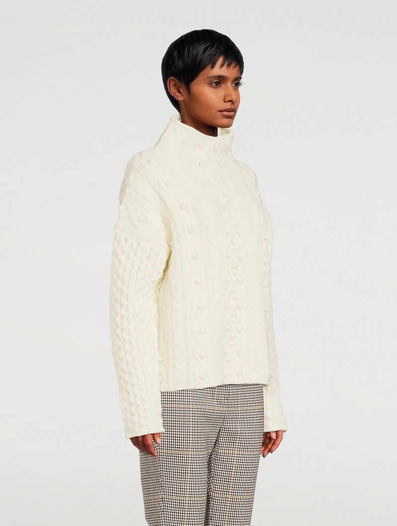 Mixed Cable-Knit Wool And Cashmere Sweater