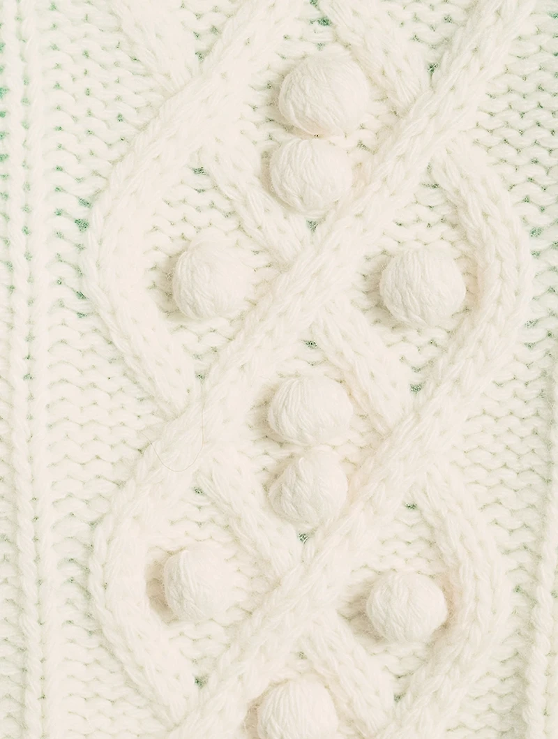 Mixed Cable-Knit Wool And Cashmere Sweater