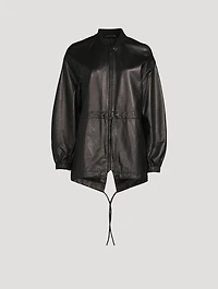 Zip-Up Leather Anorak