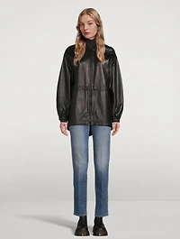 Zip-Up Leather Anorak