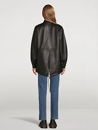 Zip-Up Leather Anorak