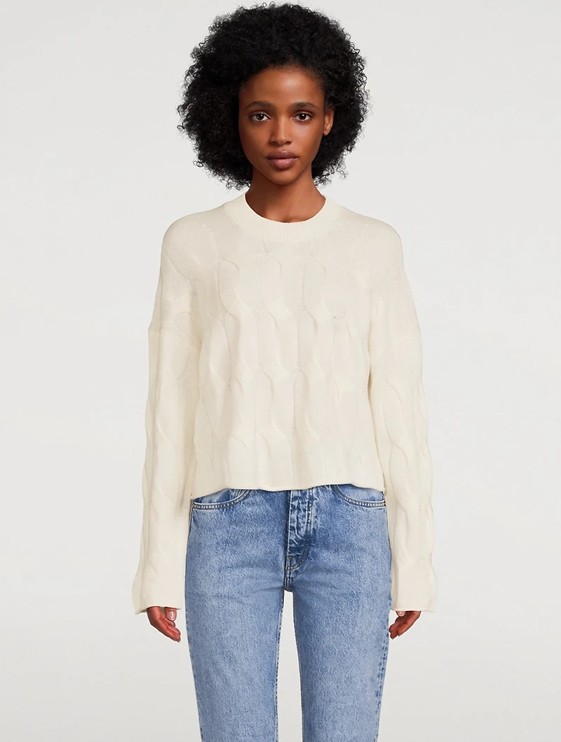 Cable-Knit Crop Sweater