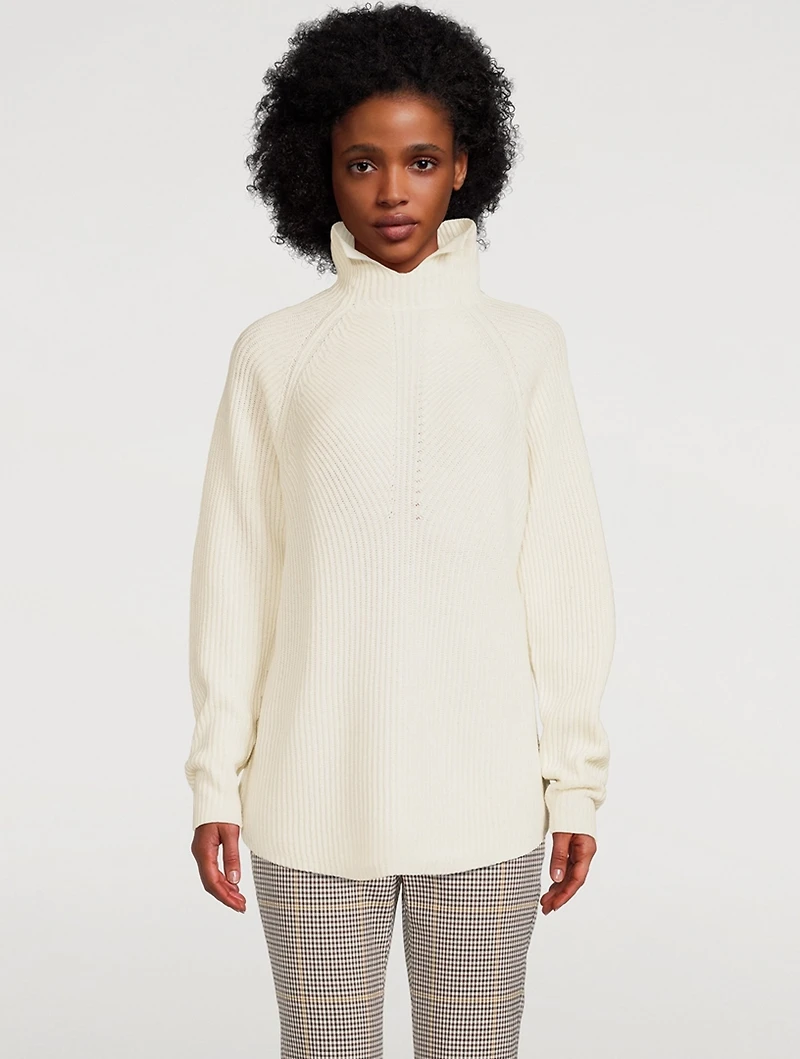 Moving Rib Cashmere Turtleneck Sweater