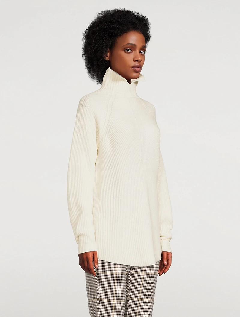 Moving Rib Cashmere Turtleneck Sweater