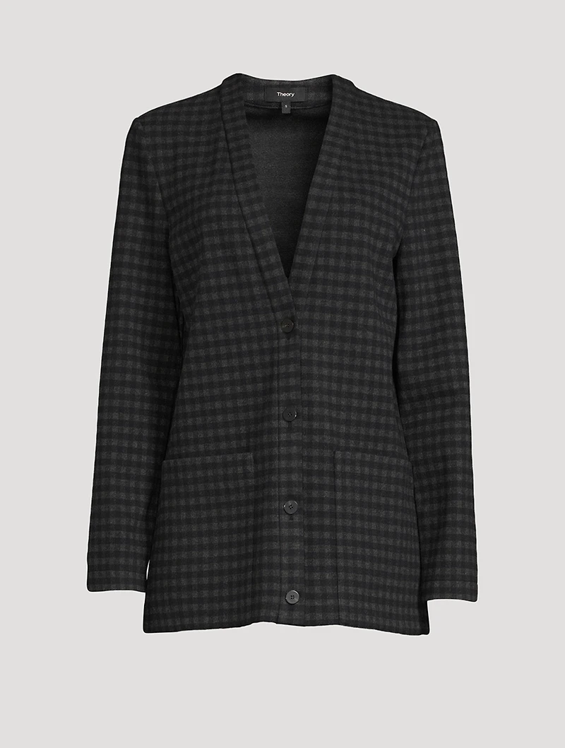 Slit Cardigan Gingham