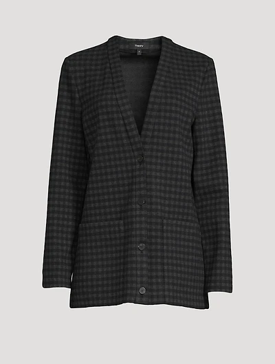 Slit Cardigan Gingham