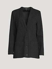 Slit Cardigan Gingham