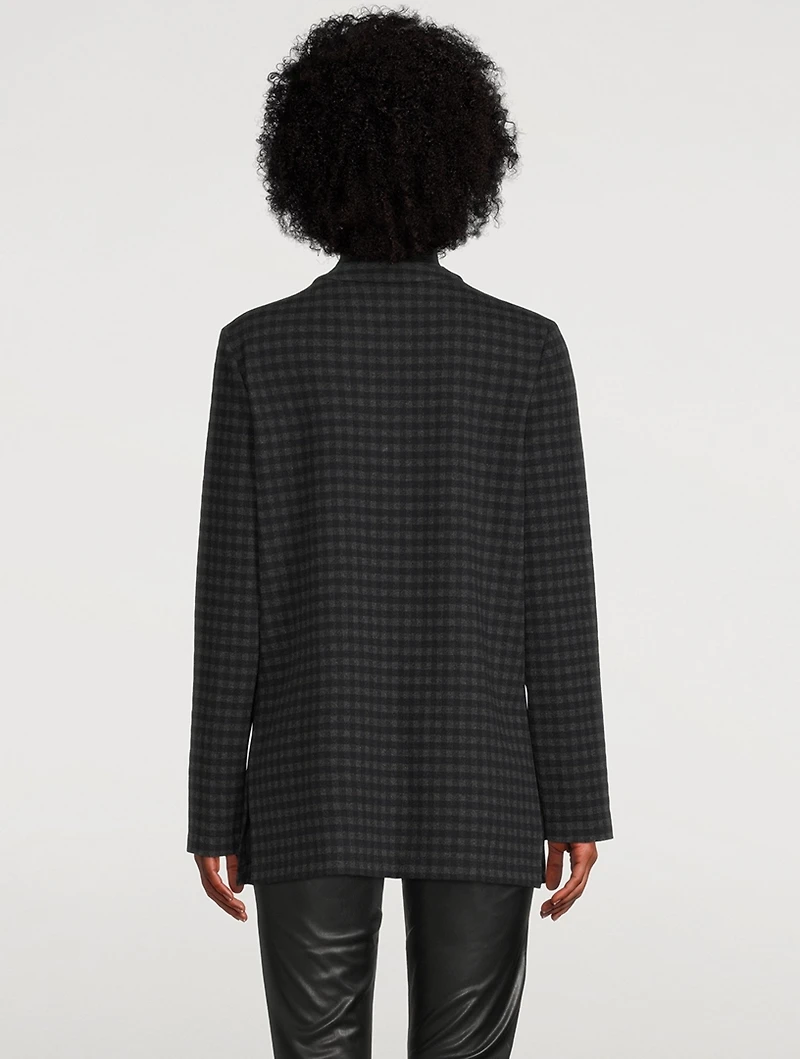 Slit Cardigan Gingham