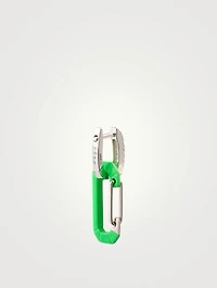 Chiara 18K White Gold Small Carabiner Earring With Diamonds
