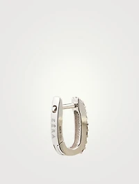 Chiara 18K White Gold Small Carabiner Earring With Diamonds