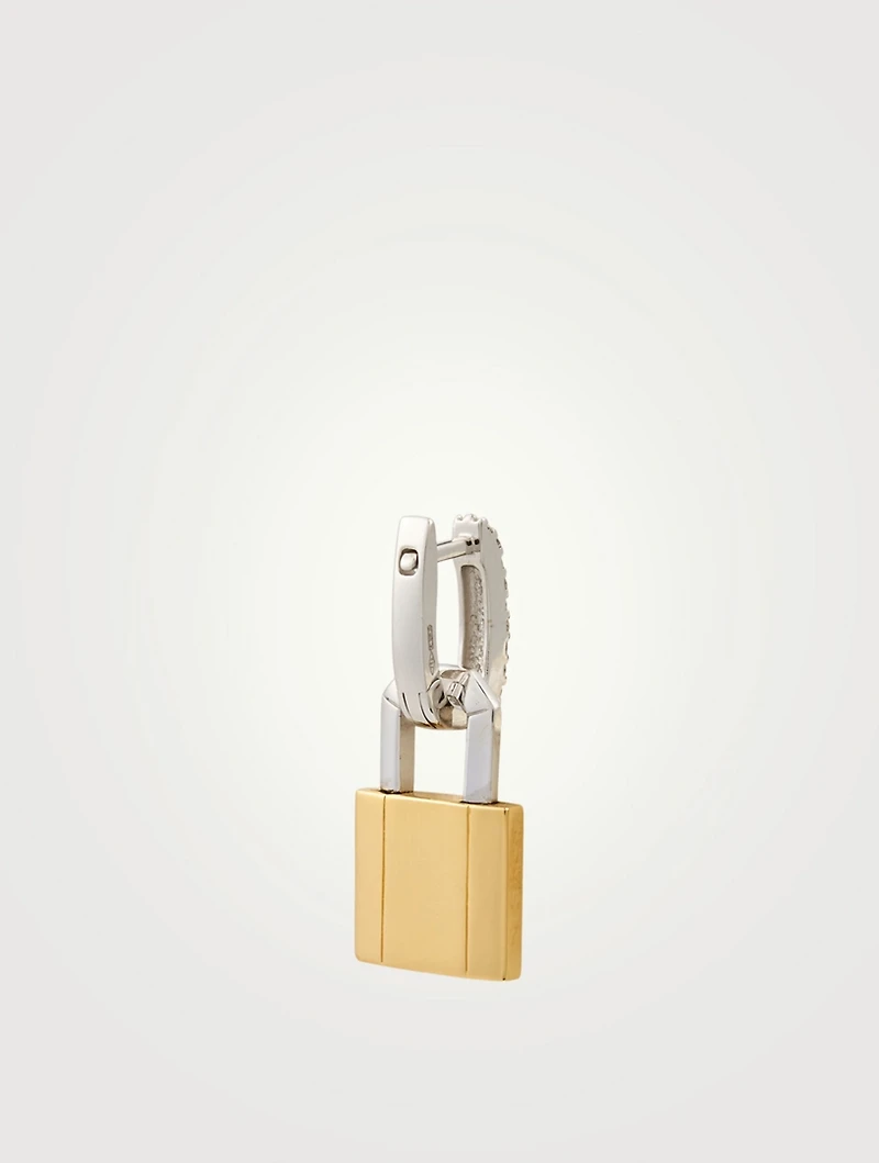 Small Lock 18K Gold Earring