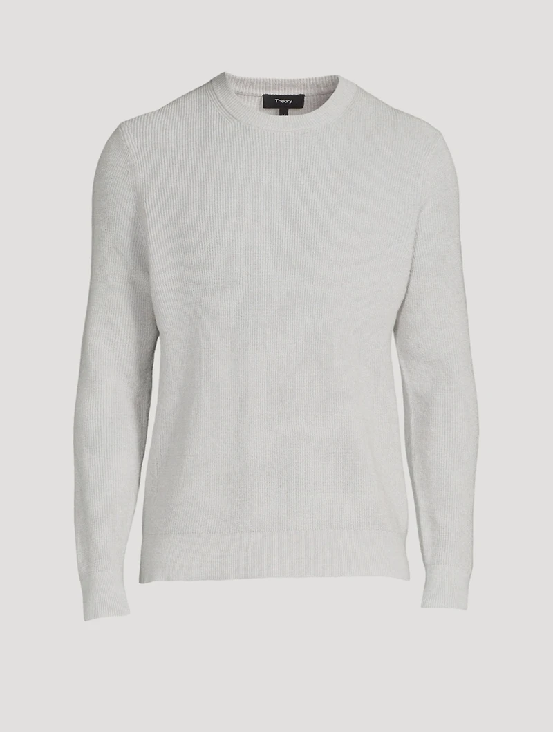 Linen-Blend Crewneck Sweater
