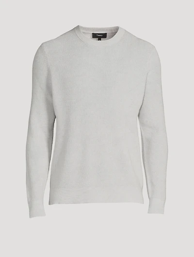 Linen-Blend Crewneck Sweater