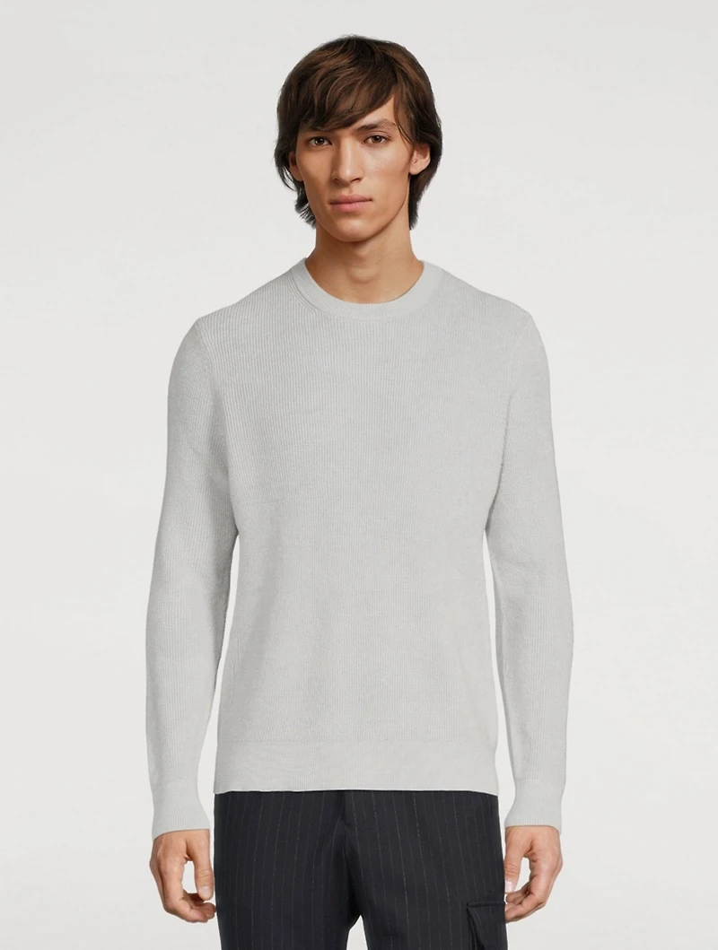 Linen-Blend Crewneck Sweater