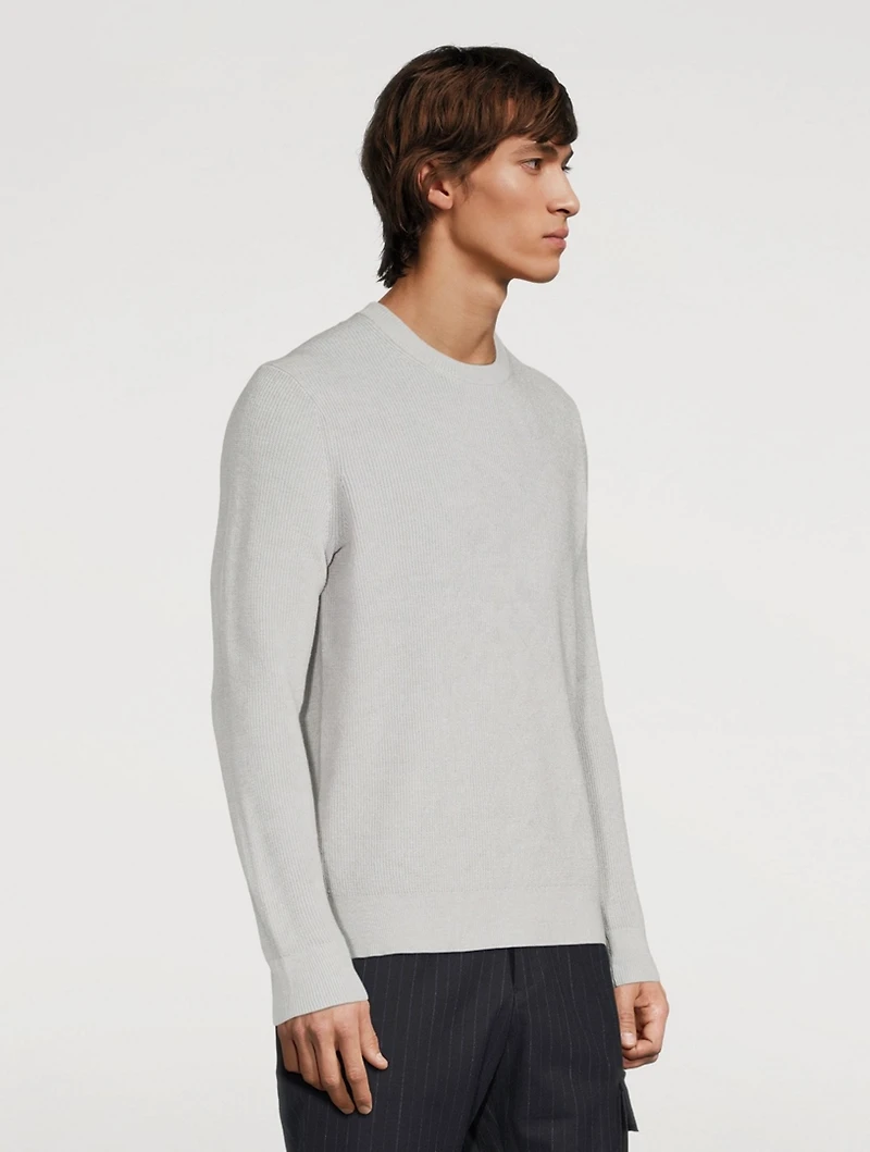 Linen-Blend Crewneck Sweater