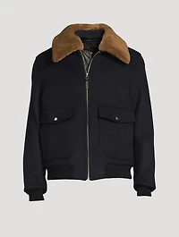 Theo Shearling-Trimmed Bomber Jacket