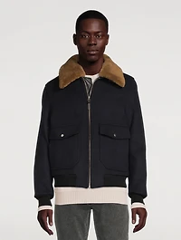 Theo Shearling-Trimmed Bomber Jacket