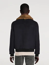 Theo Shearling-Trimmed Bomber Jacket