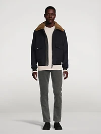 Theo Shearling-Trimmed Bomber Jacket