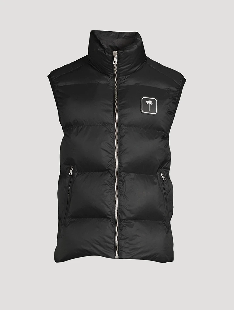 Palm Tree Zip Quilted Vest
