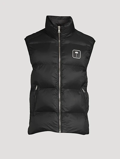 Palm Tree Zip Quilted Vest