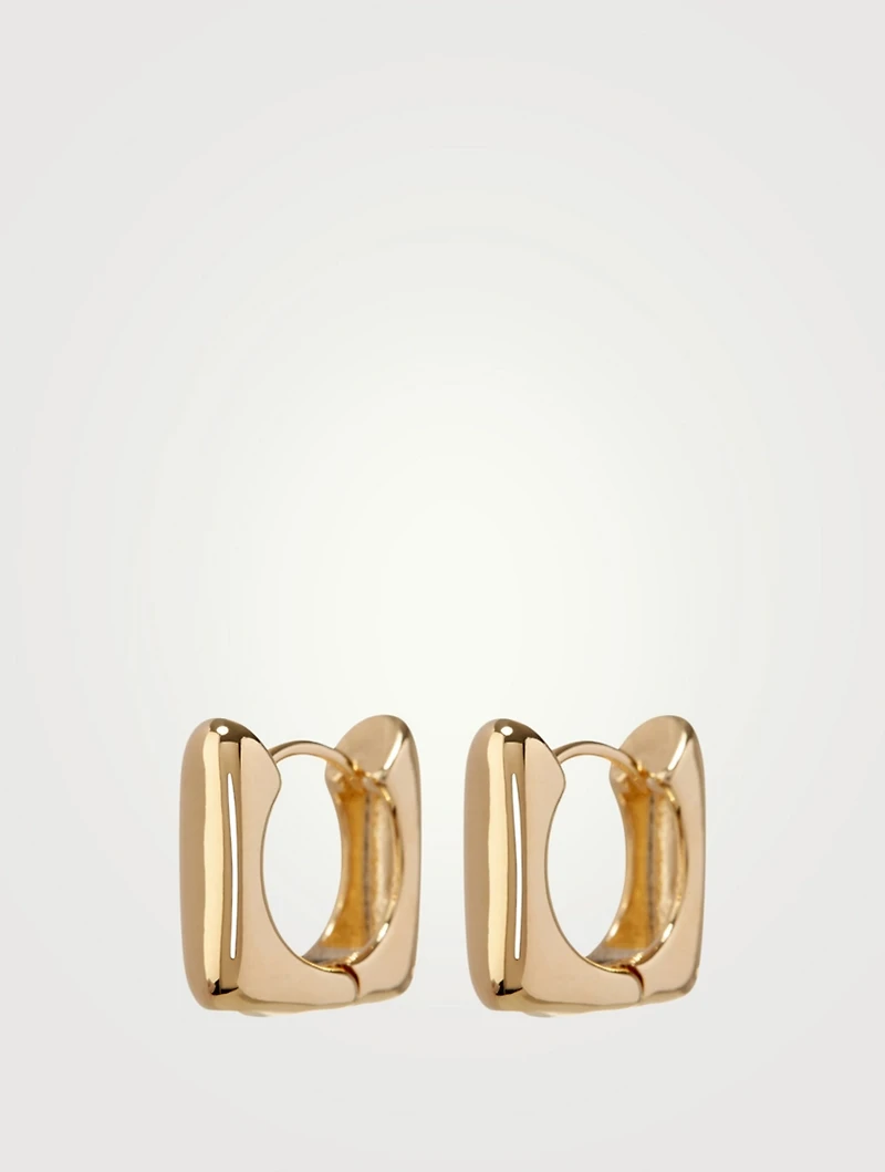 Art Deco Huggie Hoop Earrings