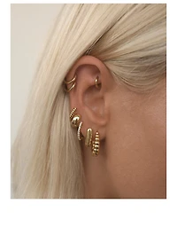 Art Deco Huggie Hoop Earrings