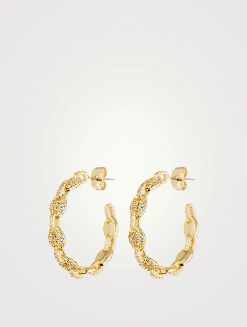 Pavé Mariner Hoop Earrings