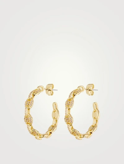 Pavé Mariner Hoop Earrings