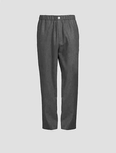 Wool-Blend Cropped Pants