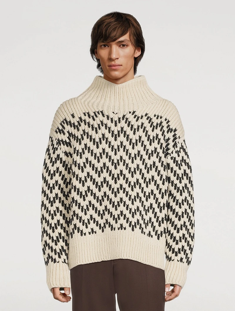 Wool And Mohair High-Neck Sweater