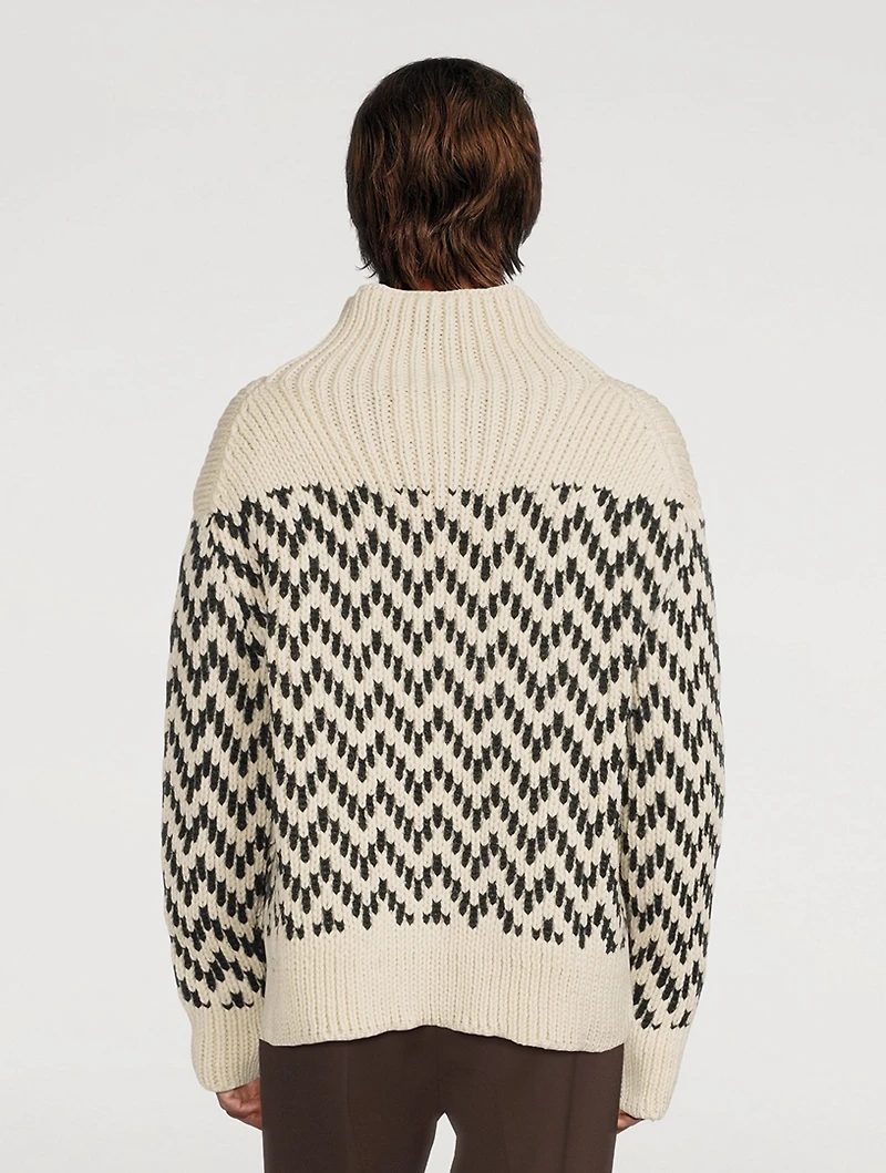 Wool And Mohair High-Neck Sweater