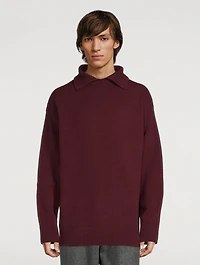 Wool And Cashmere Split-Neck Sweater