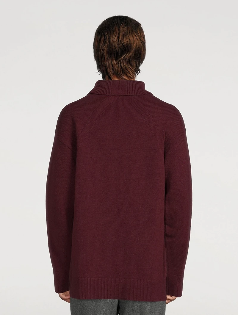 Wool And Cashmere Split-Neck Sweater