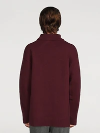Wool And Cashmere Split-Neck Sweater