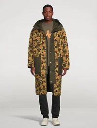 Camouflage Padded Coat With Hood