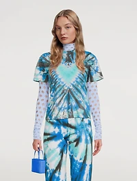 Modum Cotton T-Shirt Heart Tie-Dye Print