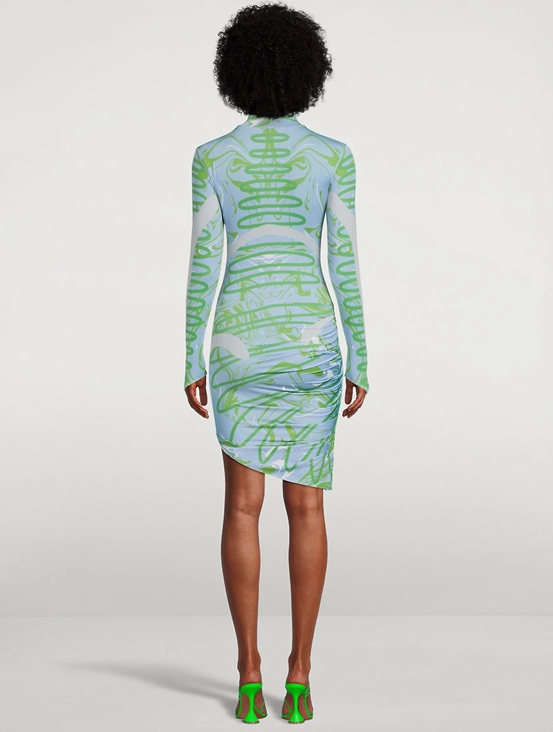 Orbit City Long-Sleeve Mini Dress