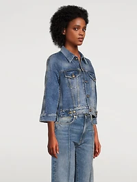 Cropped Raglan Denim Jacket