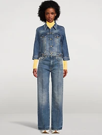 Cropped Raglan Denim Jacket