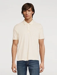 Undyed Jersey Polo Shirt Striped Print
