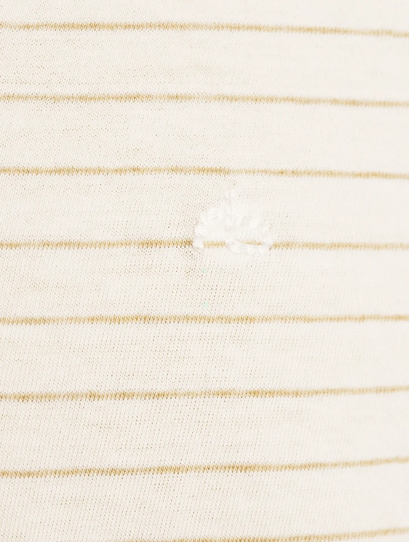 Undyed Jersey Polo Shirt Striped Print