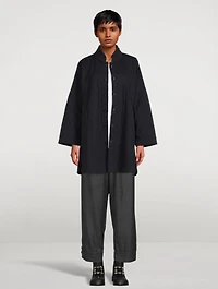 Wool And Silk Straight-Leg Pants With Cuff Detail
