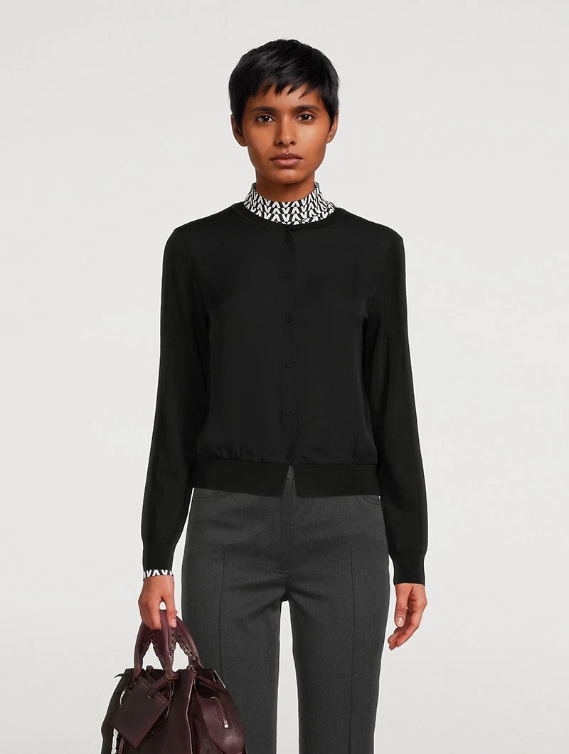 Shrunken Silk Cardigan