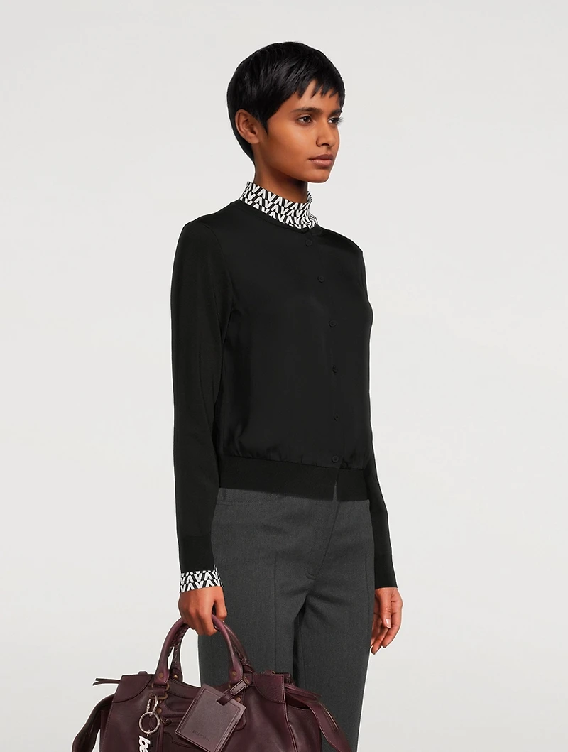 Shrunken Silk Cardigan