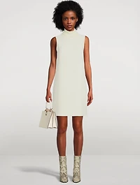Roll-Neck Crepe Sheath Dress