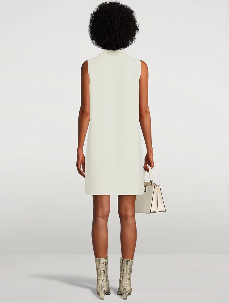 Roll-Neck Crepe Sheath Dress