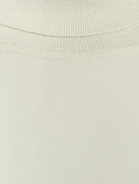 Roll-Neck Crepe Sheath Dress