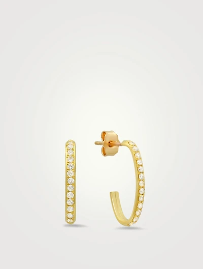 Large 18K Edith Stud Earrings With Diamonds